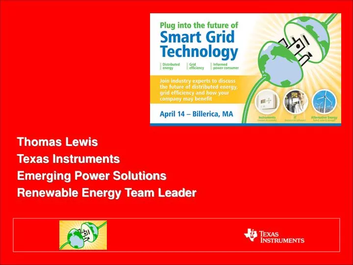 thomas lewis texas instruments emerging power solutions renewable energy team leader