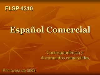 espa ol comercial