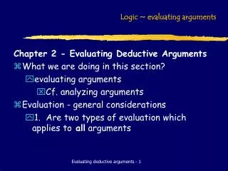 Logic ~ evaluating arguments