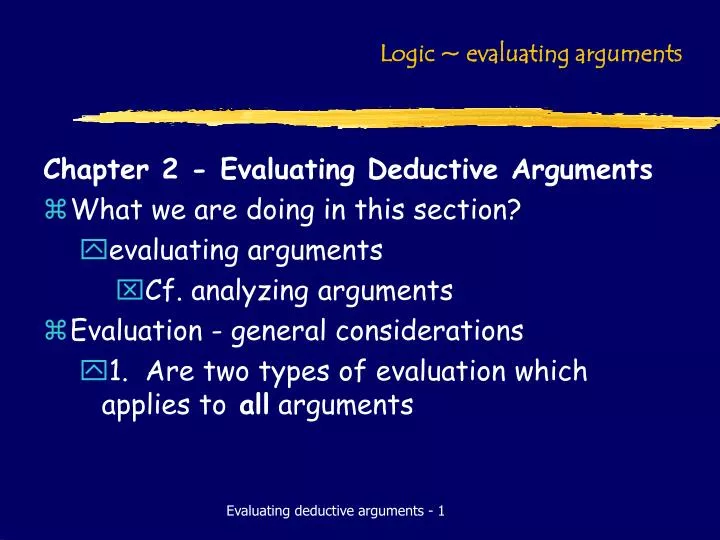 logic evaluating arguments