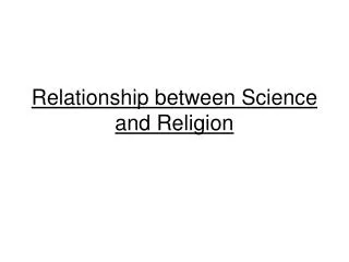 Relationship between Science and Religion
