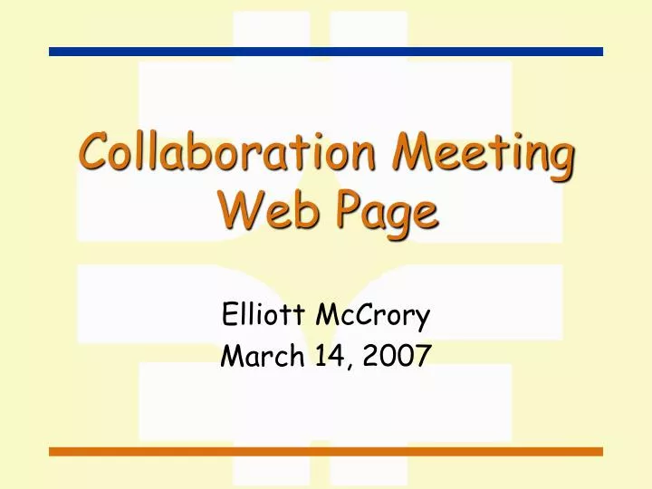 collaboration meeting web page
