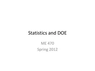 Statistics and DOE