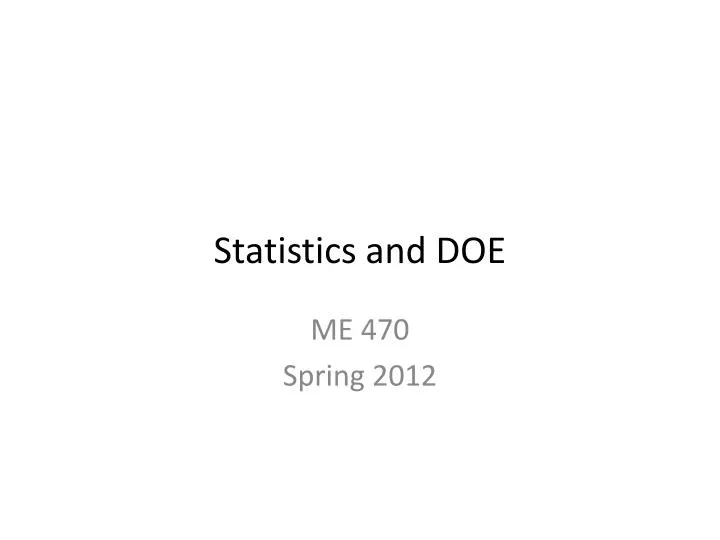 statistics and doe