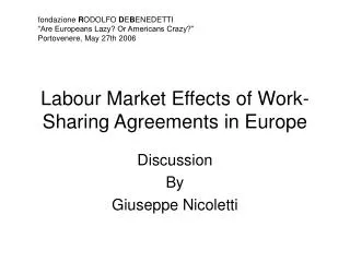 Labour Market Effects of Work-Sharing Agreements in Europe