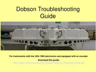 Dobson Troubleshooting Guide