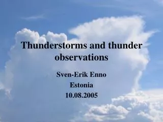 Thunderstorms and thunder observations