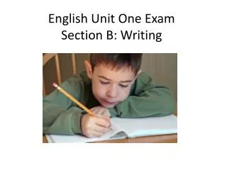 English Unit One Exam Section B: Writing