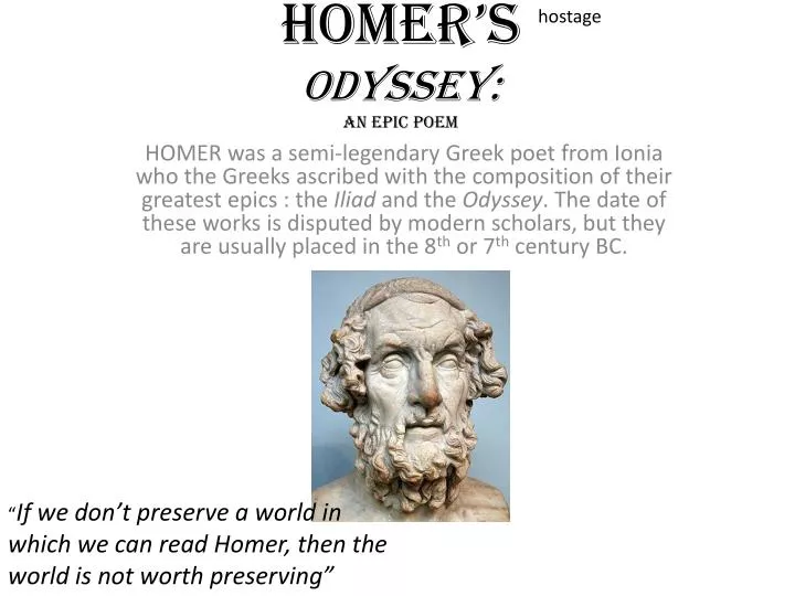 homer s odyssey an epic poem