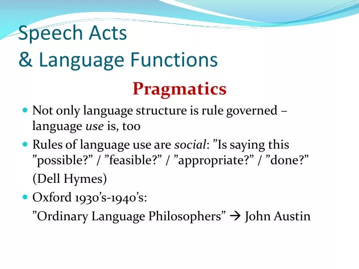 speech acts language functions