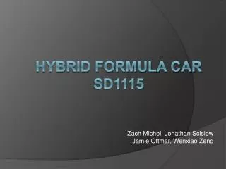 Hybrid Formula Car SD1115