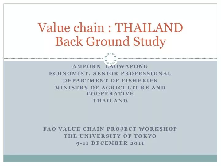 value chain thailand back ground study