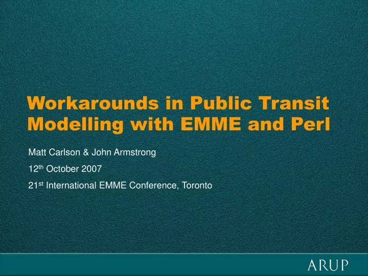 workarounds in public transit modelling with emme and perl