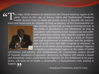 Democracy under Fire in the Niger Delta