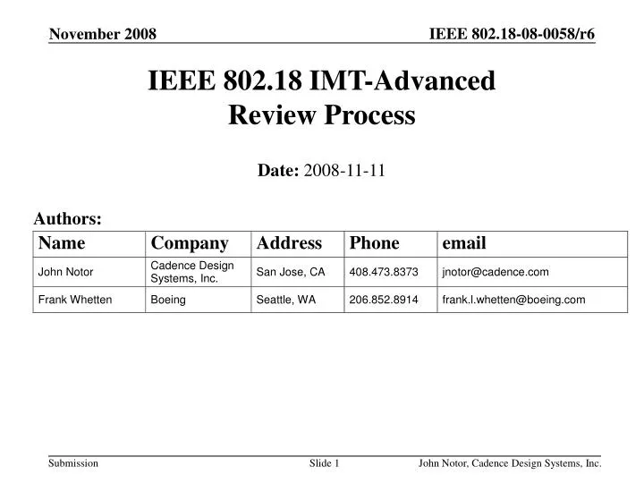 ieee 802 18 imt advanced review process