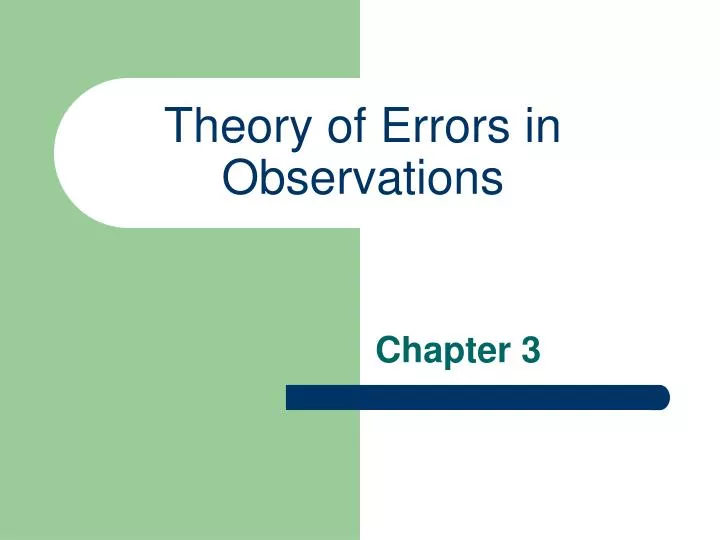 theory of errors in observations