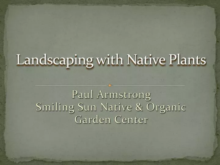 landscaping with native plants
