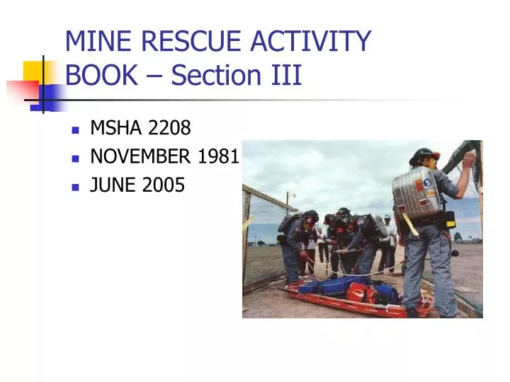 mine rescue activity book section iii