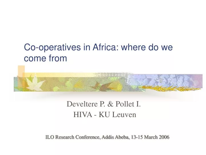 co operatives in africa where do we come from