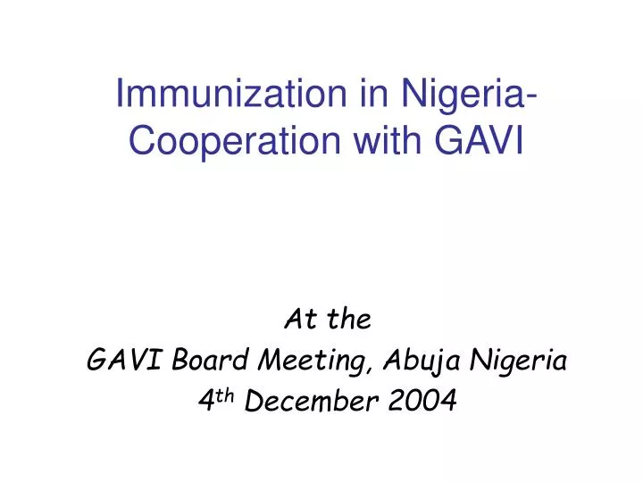 immunization in nigeria cooperation with gavi