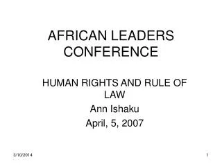 AFRICAN LEADERS CONFERENCE