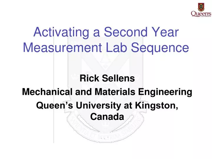 activating a second year measurement lab sequence