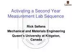 Activating a Second Year Measurement Lab Sequence - slide 1