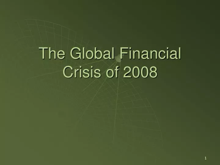 the global financial crisis of 2008