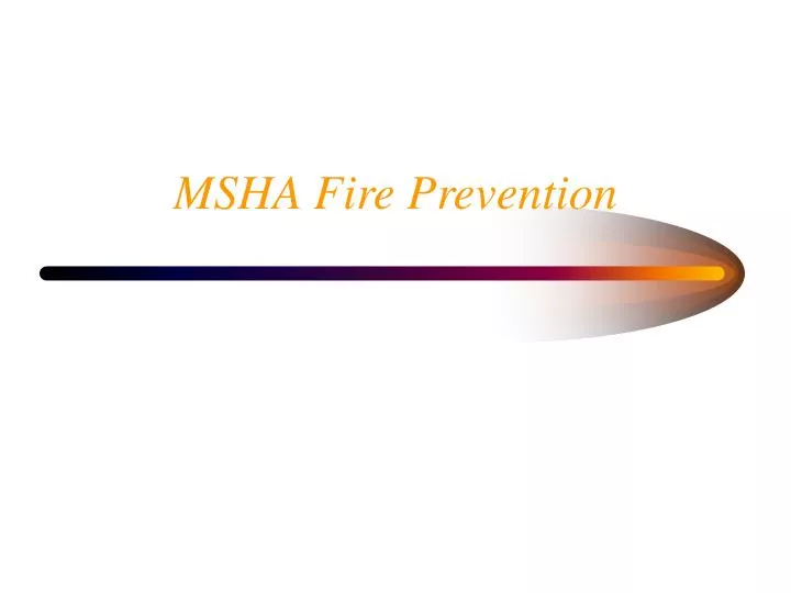 msha fire prevention