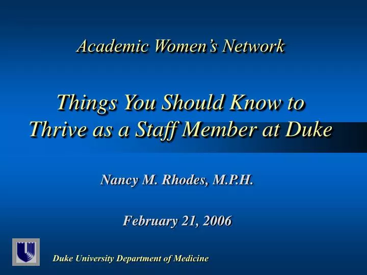 academic women s network things you should know to thrive as a staff member at duke