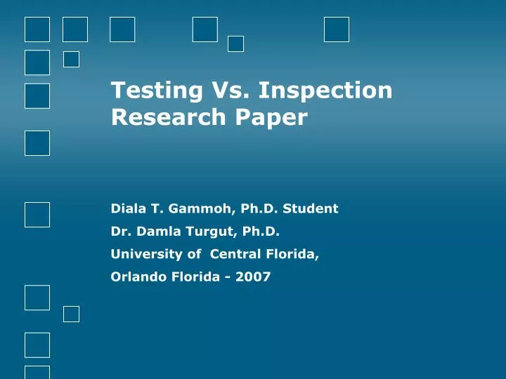 testing vs inspection research paper