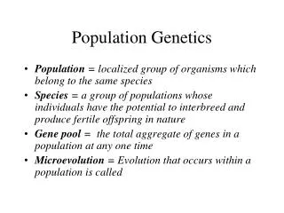 Population Genetics