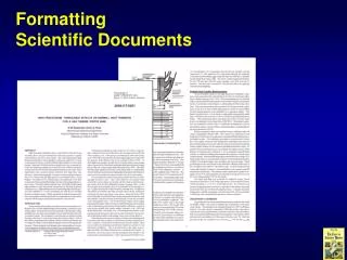 Formatting Scientific Documents