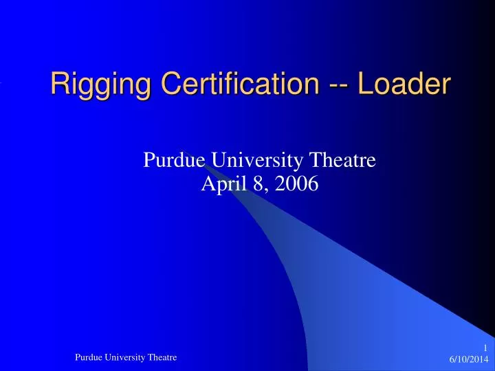 rigging certification loader