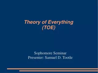 Theory of Everything (TOE)