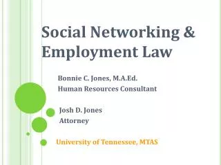 Social Networking &amp; Employment Law