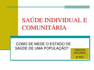 sa de individual e comunit ria