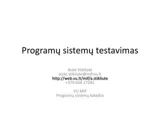 Program ų sistemų testavimas