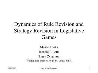 Dynamics of Rule Revision and Strategy Revision in Legislative Games