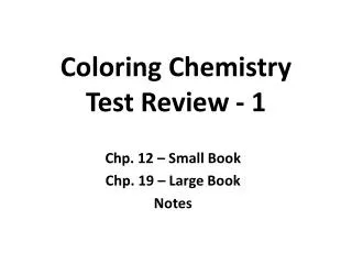 Coloring Chemistry Test Review - 1