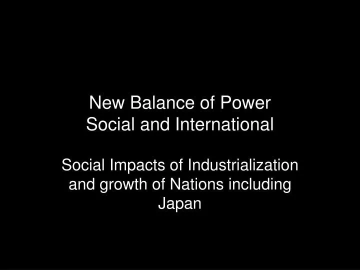 new balance of power social and international