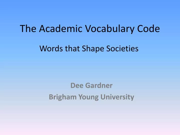 the academic vocabulary code
