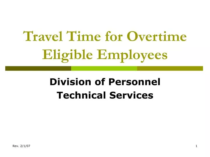 travel time for overtime eligible employees