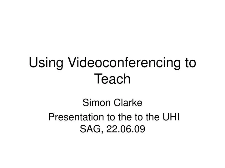 using videoconferencing to teach