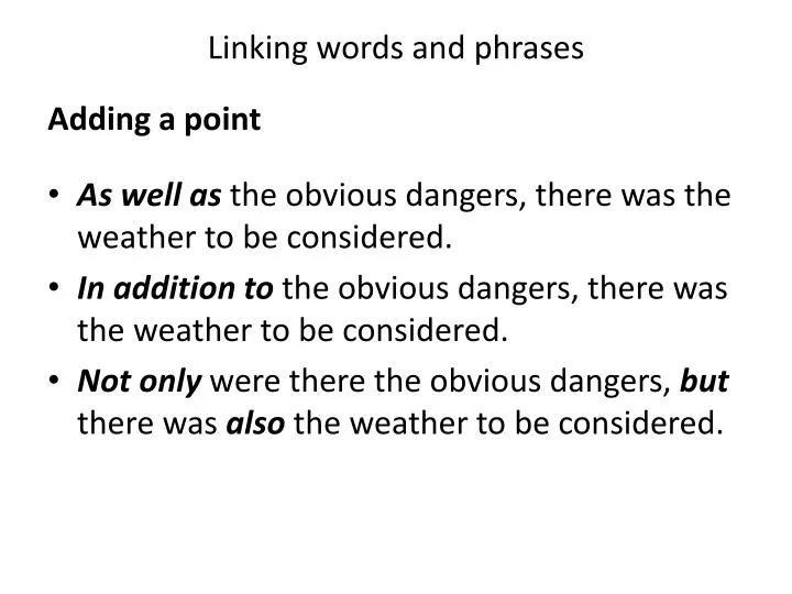 linking words and phrases