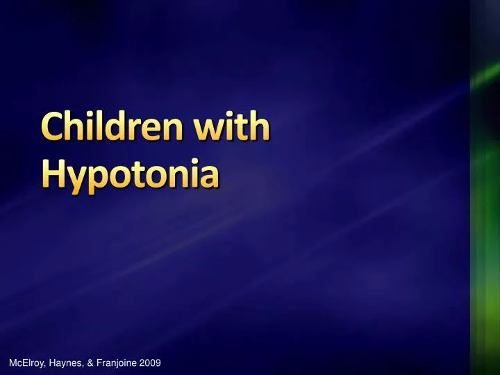 children with hypotonia