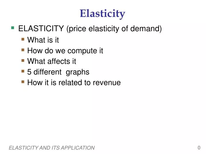 elasticity