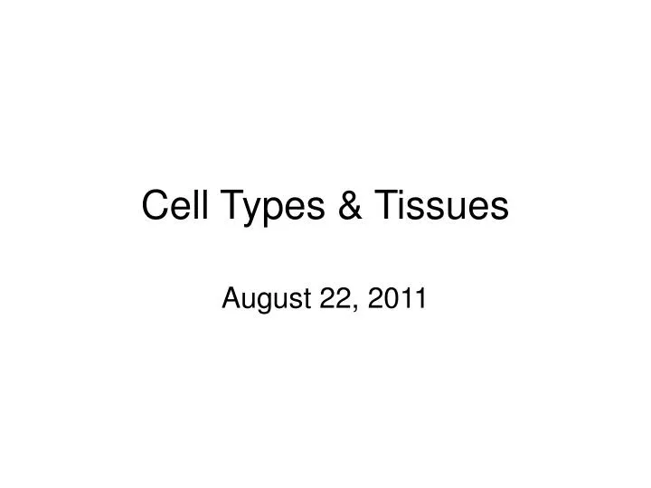 cell types tissues