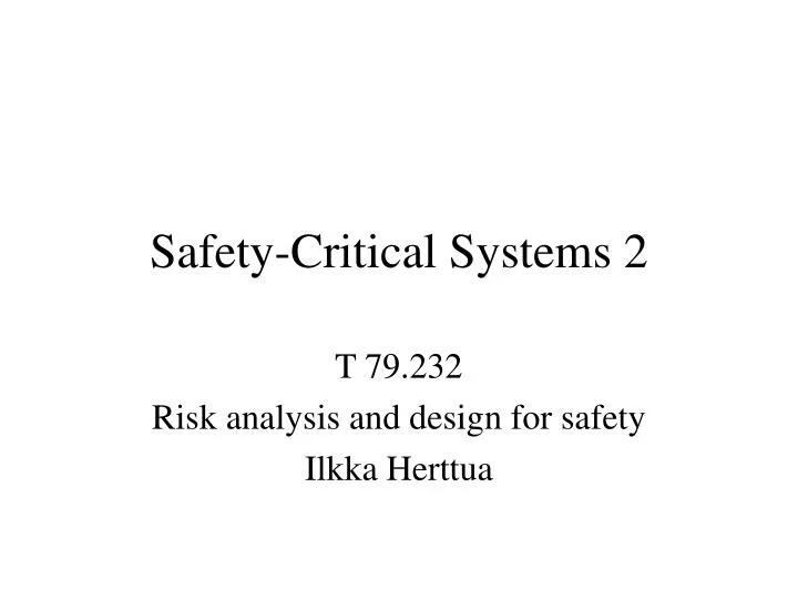 safety critical systems 2