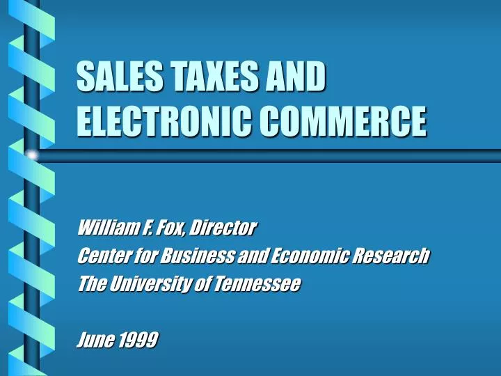 sales taxes and electronic commerce